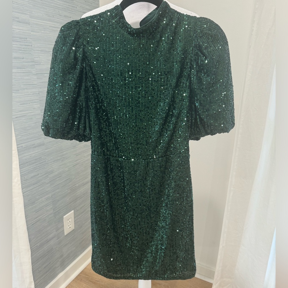 Revolve, green sequin cocktail dress